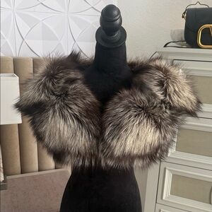 SAGA FURS SAGA FOX FUR WRAP STOLE COLLAR